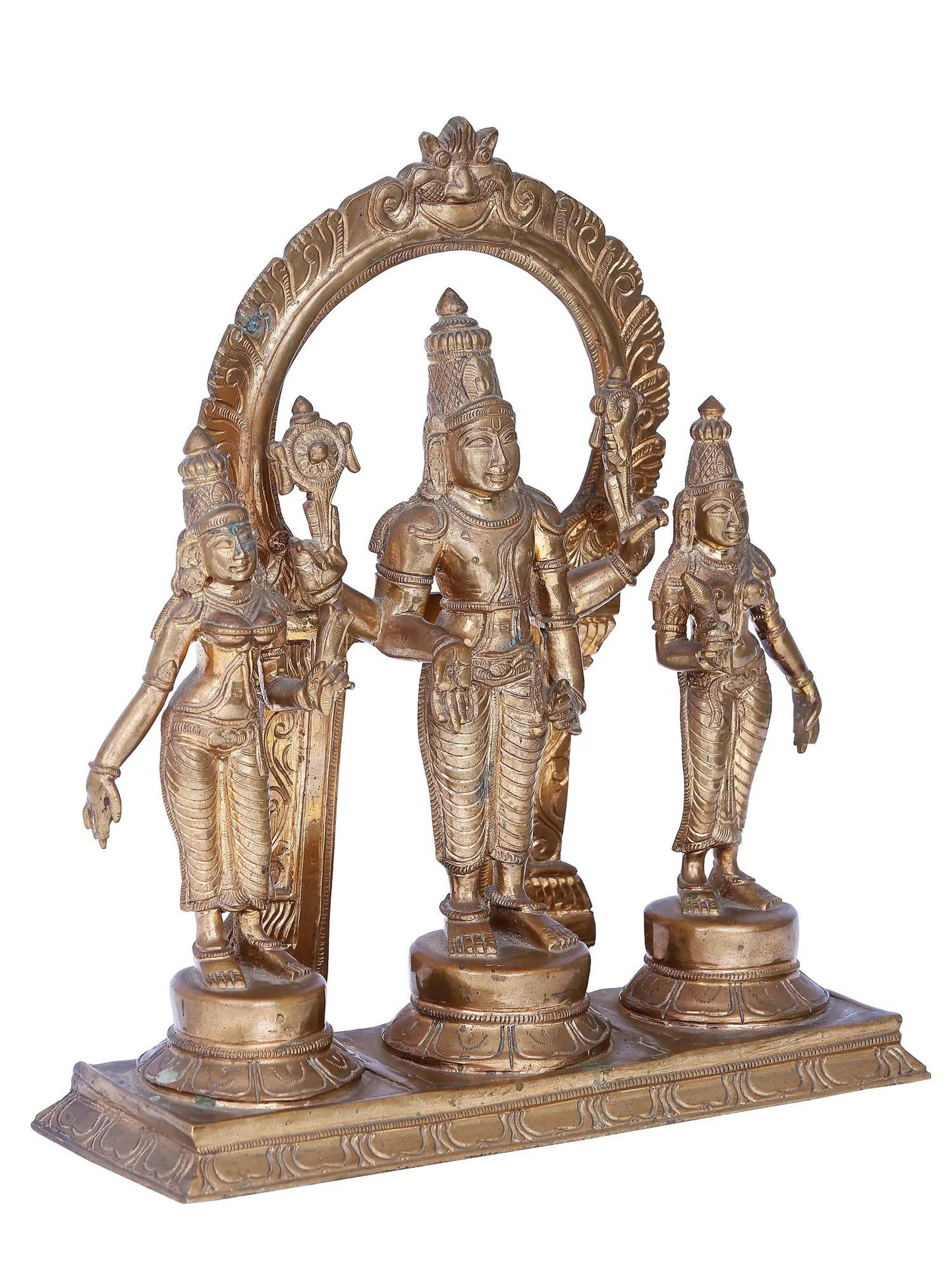 12'' Perumal set | Madhuchista Vidhana (Lost-Wax) | Panchaloha Bronze from Swamimalai