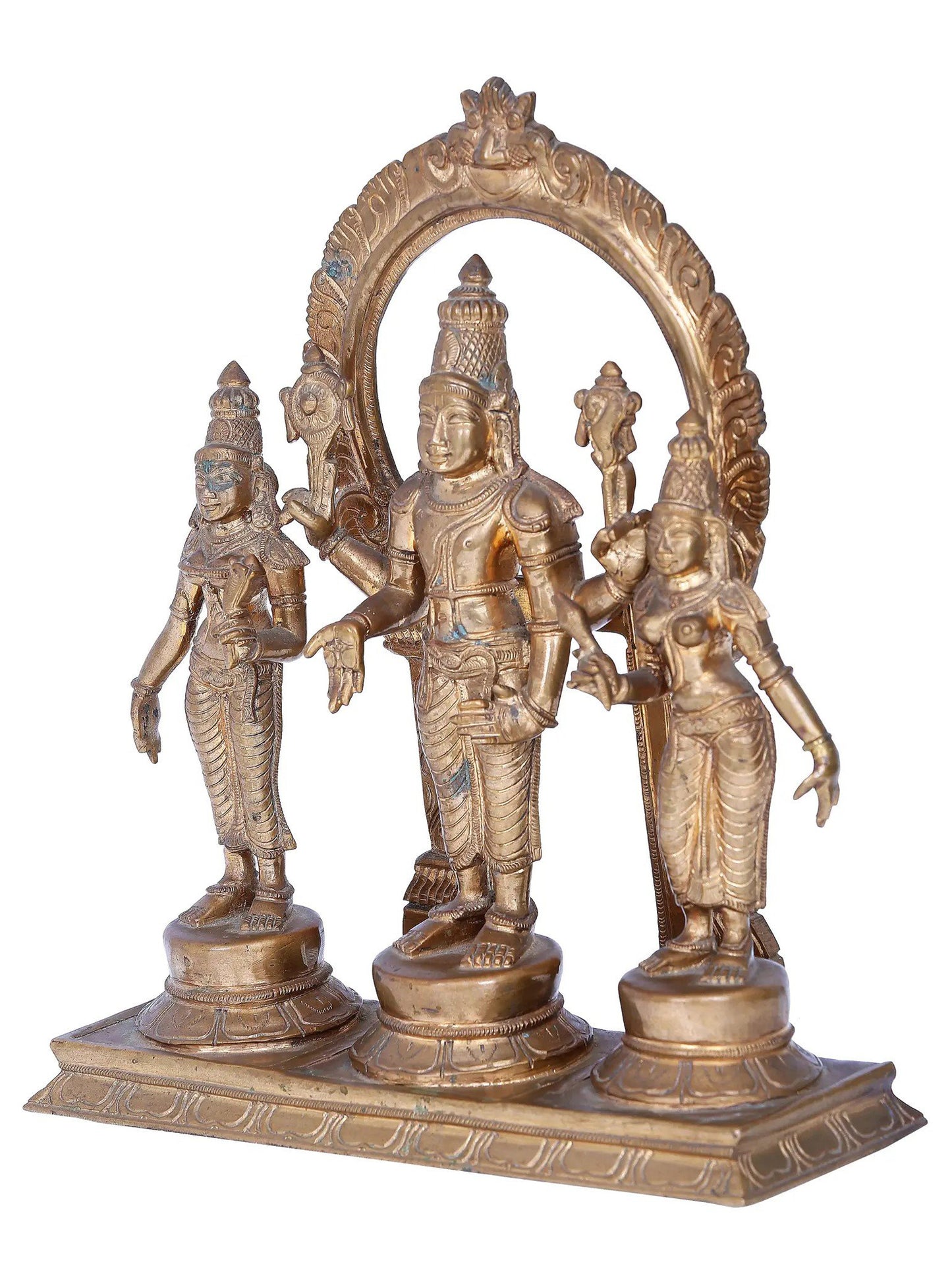 12'' Perumal set | Madhuchista Vidhana (Lost-Wax) | Panchaloha Bronze from Swamimalai