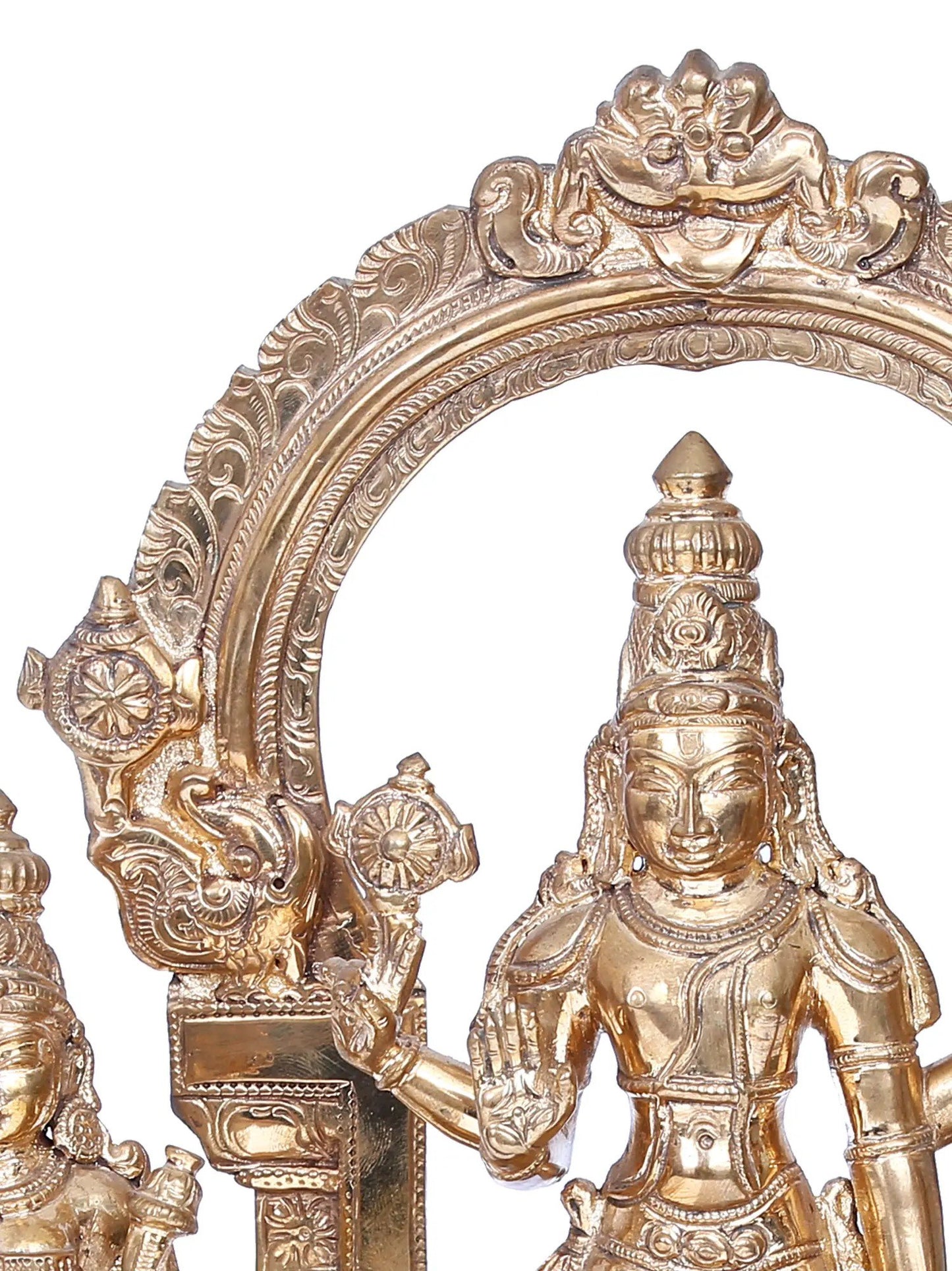 14'' Panchaloha Bronze Perumal set Statue from Swamimalai | Madhuchista Vidhana (Lost-Wax)