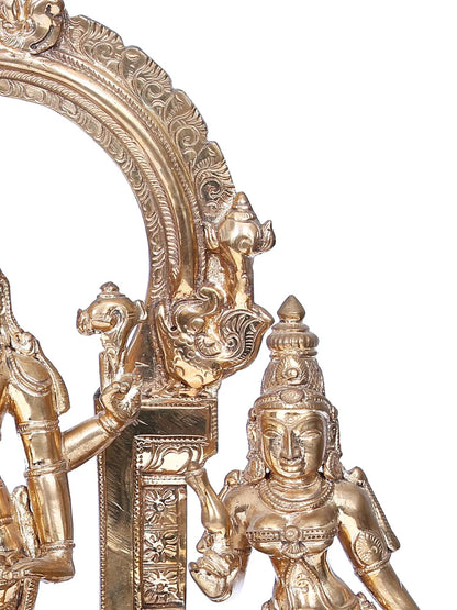 14'' Panchaloha Bronze Perumal set Statue from Swamimalai | Madhuchista Vidhana (Lost-Wax)