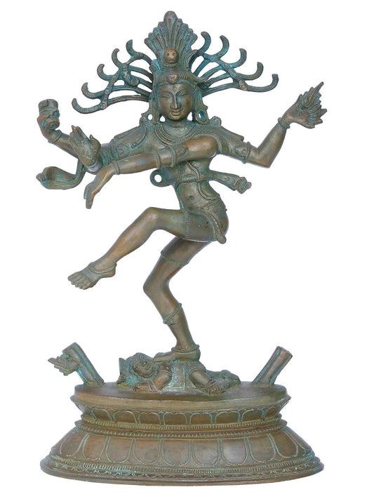 13'' Thiruvalangadu Nataraja Panchaloha Bronze Statue from Swamimalai | Madhuchista Vidhana (Lost-Wax)