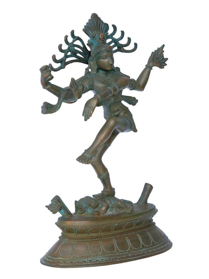 13'' Thiruvalangadu Nataraja Panchaloha Bronze Statue from Swamimalai | Madhuchista Vidhana (Lost-Wax)