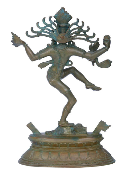 13'' Thiruvalangadu Nataraja Panchaloha Bronze Statue from Swamimalai | Madhuchista Vidhana (Lost-Wax)