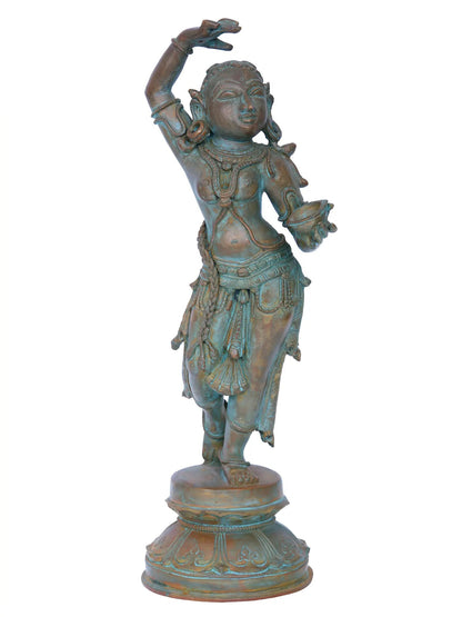 Lady Applying Vermillion | Madhuchista Vidhana (Lost-Wax) | Panchaloha Bronze from Swamimalai