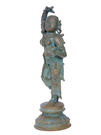 Lady Applying Vermillion | Madhuchista Vidhana (Lost-Wax) | Panchaloha Bronze from Swamimalai