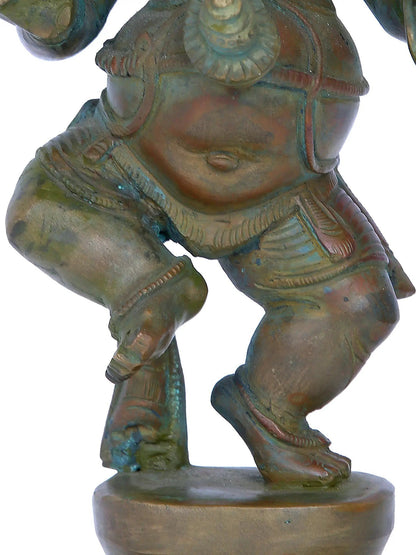 10'' Dancing Ganesha | Madhuchista Vidhana (Lost-Wax) | Panchaloha Bronze from Swamimalai