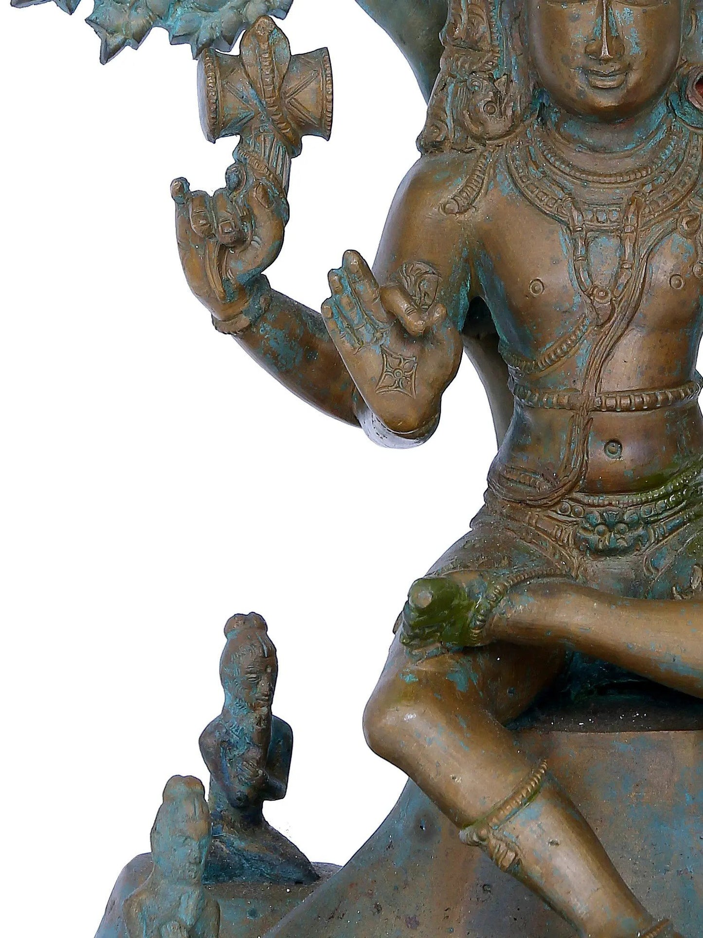 13'' Dakshinamurthy Shiva Panchaloha Bronze Statue from Swamimalai | Madhuchista Vidhana (Lost-Wax)