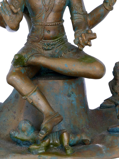 13'' Dakshinamurthy Shiva Panchaloha Bronze Statue from Swamimalai | Madhuchista Vidhana (Lost-Wax)