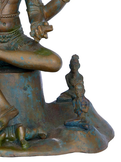 13'' Dakshinamurthy Shiva Panchaloha Bronze Statue from Swamimalai | Madhuchista Vidhana (Lost-Wax)