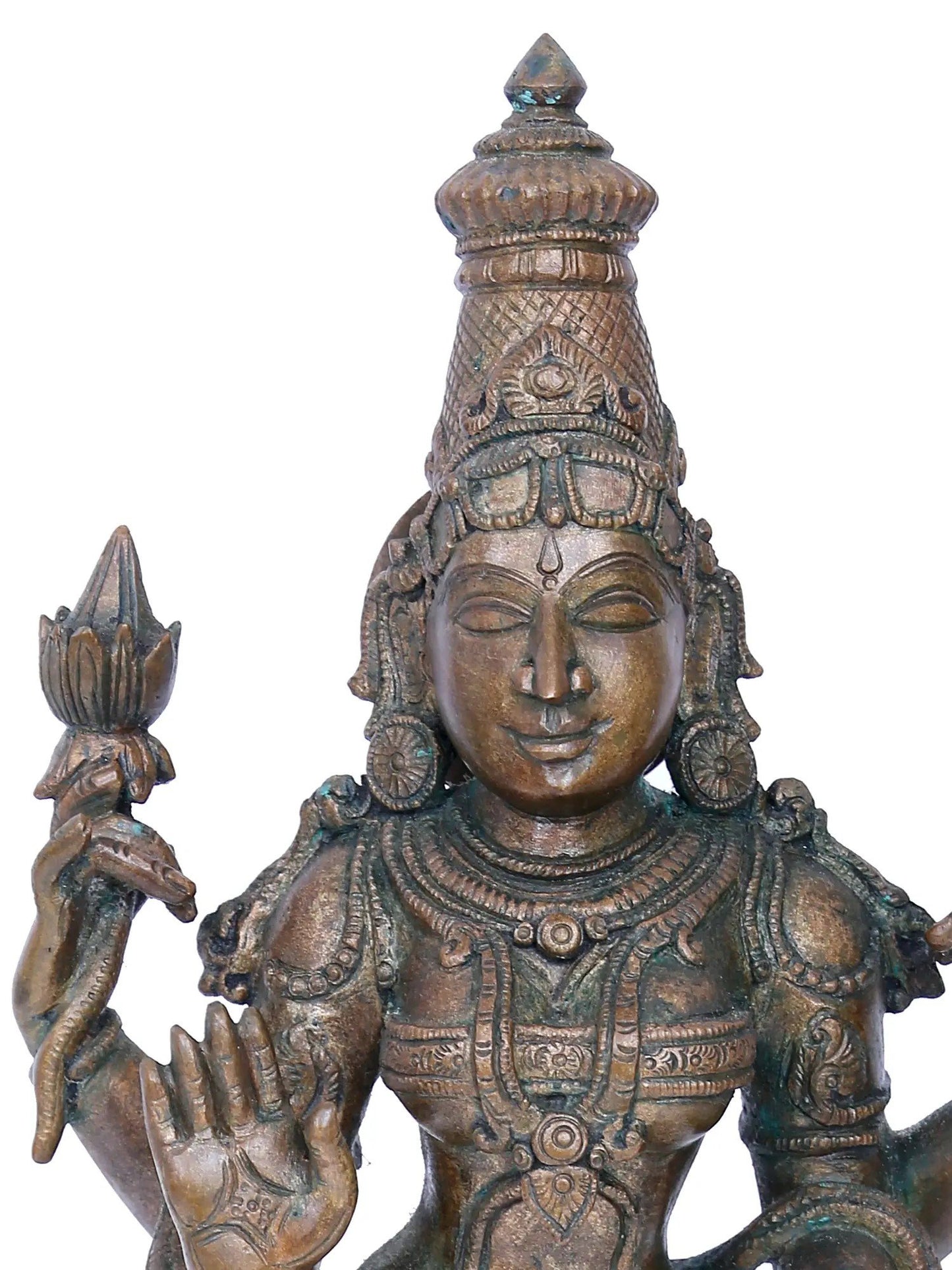 17'' Standing Lakshmi Statue | Madhuchista Vidhana (Lost-Wax) | Panchaloha Bronze from Swamimalai