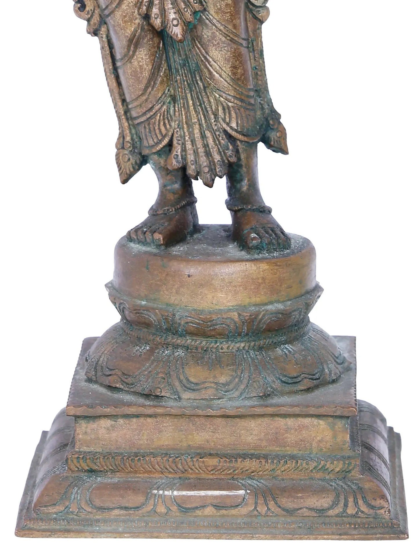 17'' Standing Lakshmi Statue | Madhuchista Vidhana (Lost-Wax) | Panchaloha Bronze from Swamimalai