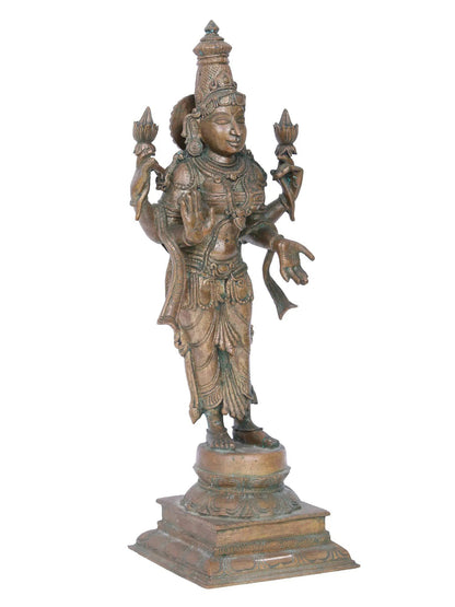 17'' Standing Lakshmi Statue | Madhuchista Vidhana (Lost-Wax) | Panchaloha Bronze from Swamimalai