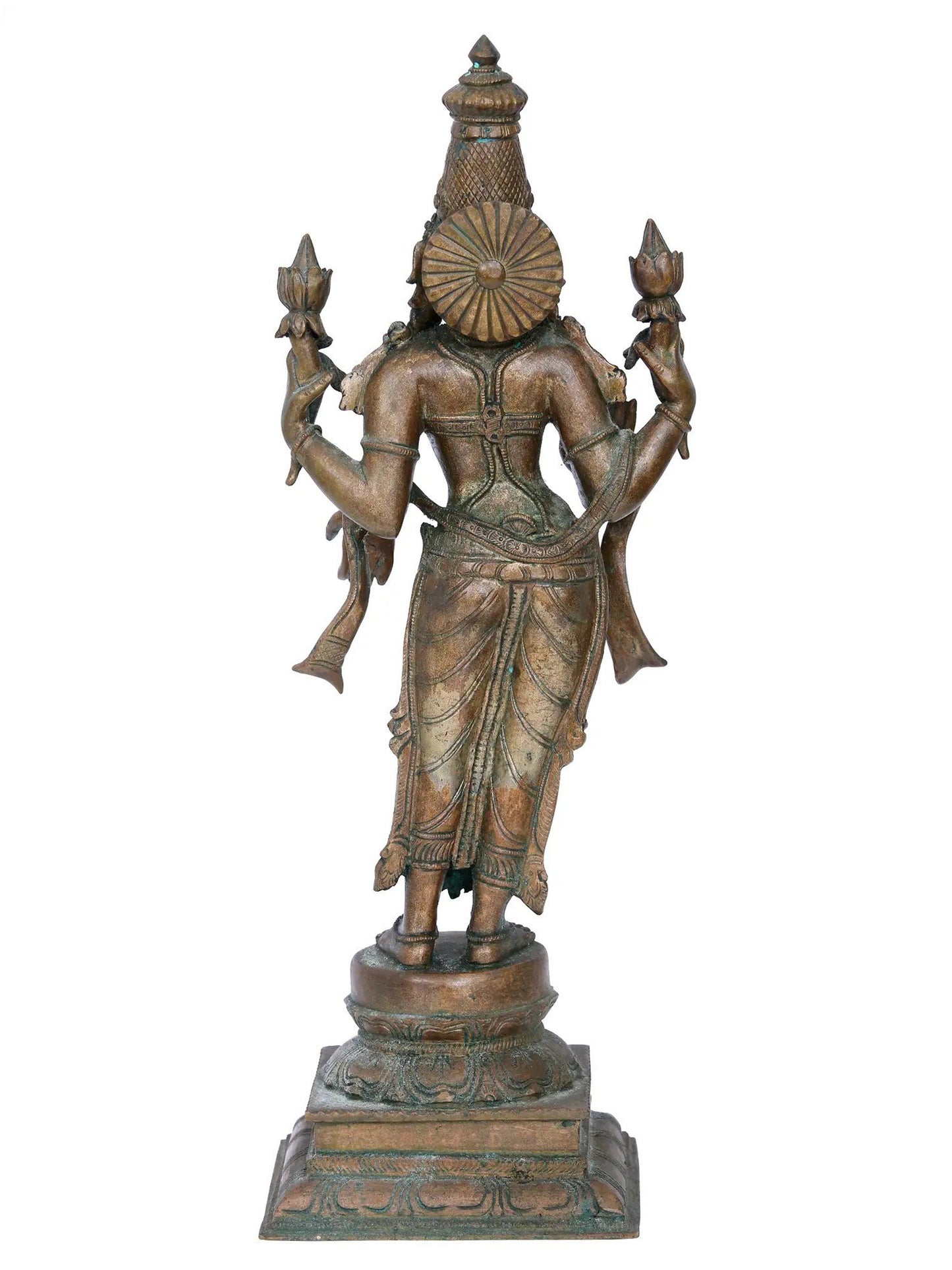 17'' Standing Lakshmi Statue | Madhuchista Vidhana (Lost-Wax) | Panchaloha Bronze from Swamimalai