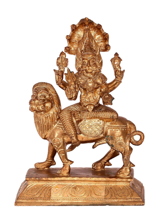 7.5'' Goddess Pratyangira (Atharvana Bhadrakali) | Madhuchista Vidhana (Lost-Wax) | Panchaloha Bronze from Swamimalai