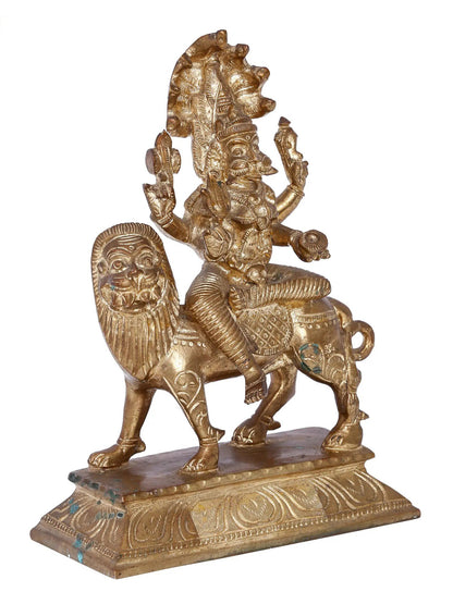 7.5'' Goddess Pratyangira (Atharvana Bhadrakali) | Madhuchista Vidhana (Lost-Wax) | Panchaloha Bronze from Swamimalai