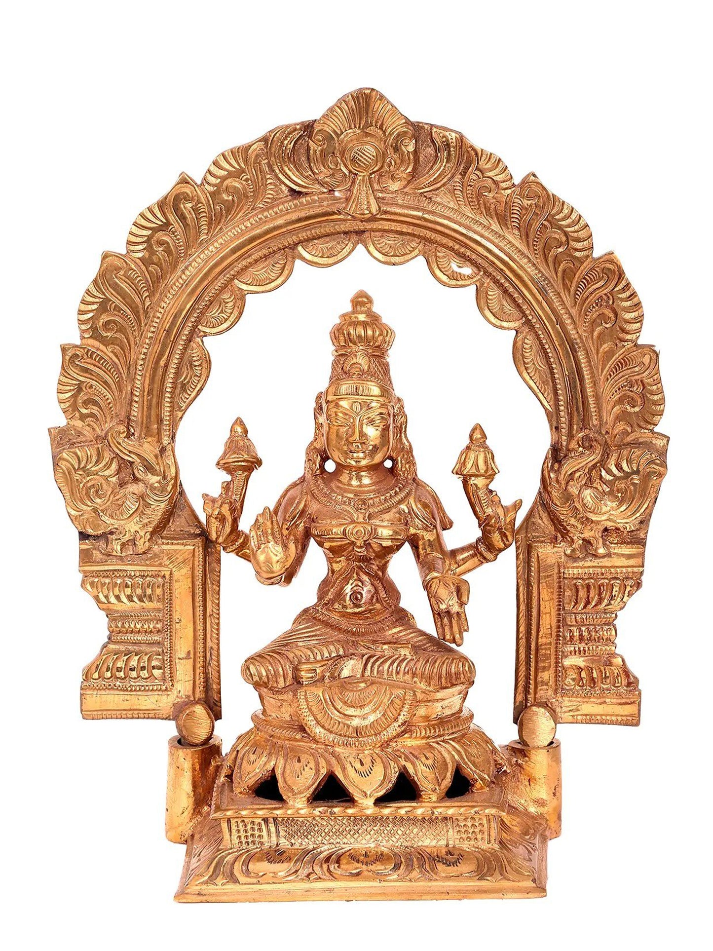 9'' Goddess Lakshmi Panchaloha Bronze Statue from Swamimalai | Madhuchista Vidhana (Lost-Wax)