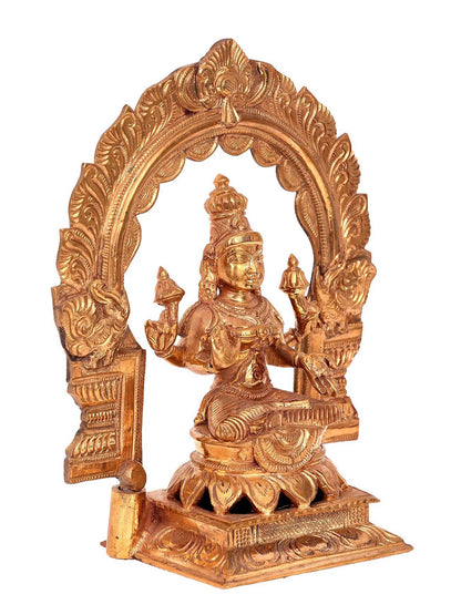 9'' Goddess Lakshmi Panchaloha Bronze Statue from Swamimalai | Madhuchista Vidhana (Lost-Wax)