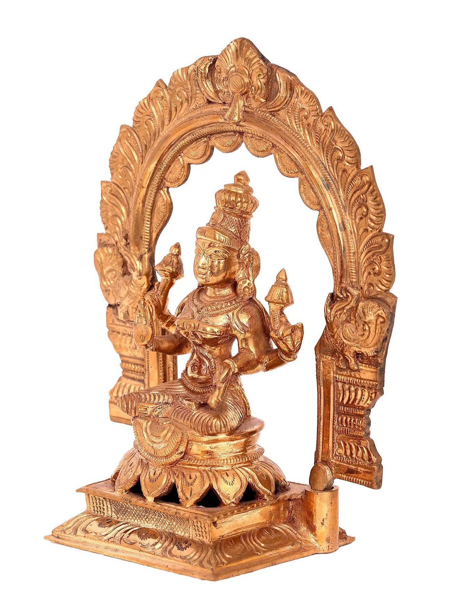 9'' Goddess Lakshmi Panchaloha Bronze Statue from Swamimalai | Madhuchista Vidhana (Lost-Wax)