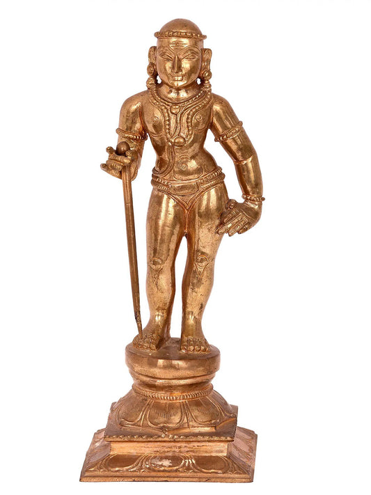 9'' Palani Andavar (Karttikeya) | Handmade | Madhuchista Vidhana (Lost-Wax) | Panchaloha Bronze Statue From Swamimalai