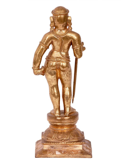 9'' Palani Andavar (Karttikeya) | Handmade | Madhuchista Vidhana (Lost-Wax) | Panchaloha Bronze Statue From Swamimalai