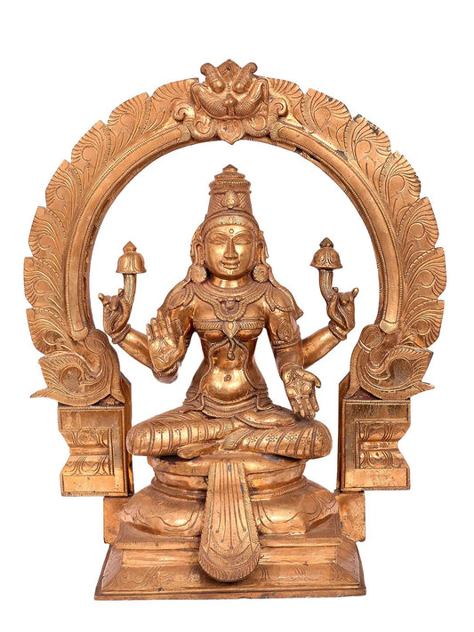 22'' Goddess Lakshmi Panchaloha Bronze Sculpture from Swamimalai | Handmade Idol | Goddess Statue