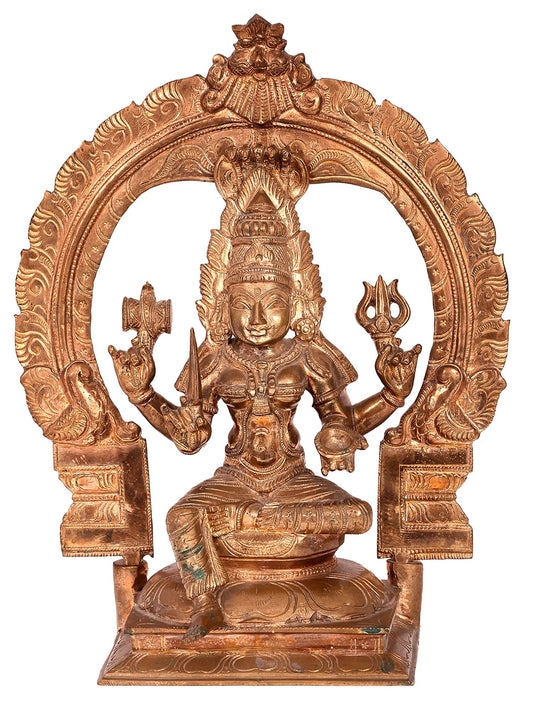 2'' Goddess Mariamman (South Indian Durga) Idol | Madhuchista Vidhana (Lost-Wax) | Handmade Goddess Statue | Panchaloha Bronze From Swamimalai