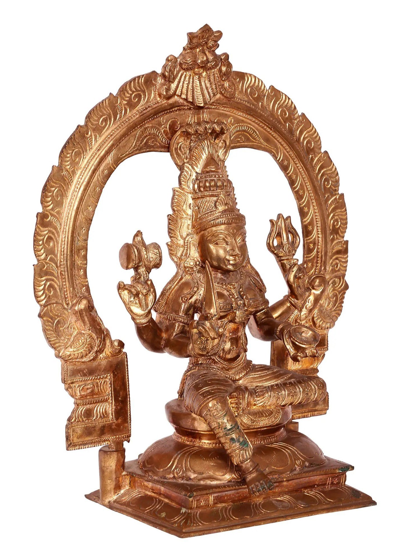 2'' Goddess Mariamman (South Indian Durga) Idol | Madhuchista Vidhana (Lost-Wax) | Handmade Goddess Statue | Panchaloha Bronze From Swamimalai