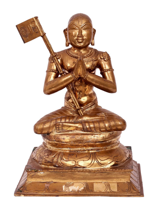 15'' Swami Ramanuja | Handmade Idol | Madhuchista Vidhana (Lost-Wax) | Panchaloha Bronze from Swamimalai