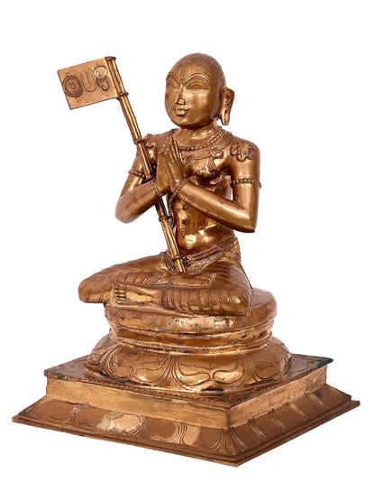 15'' Swami Ramanuja | Handmade Idol | Madhuchista Vidhana (Lost-Wax) | Panchaloha Bronze from Swamimalai