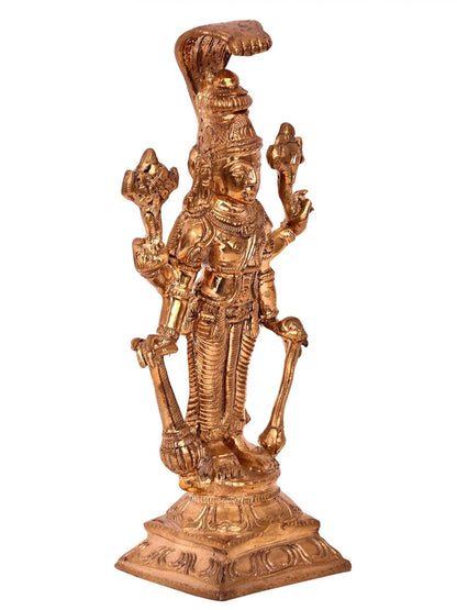 10'' Lord Satyanarayan | Handmade Idol | Madhuchista Vidhana (Lost-Wax) | Panchaloha Bronze from Swamimalai