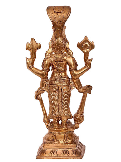 10'' Lord Satyanarayan | Handmade Idol | Madhuchista Vidhana (Lost-Wax) | Panchaloha Bronze from Swamimalai