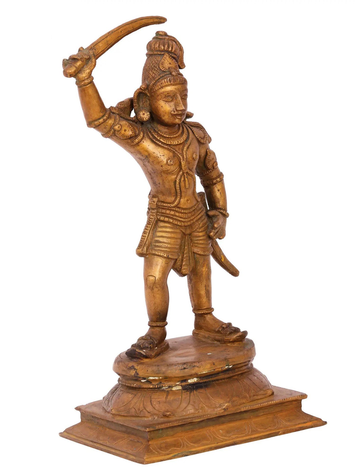 14'' Madurai Veeran | Handmade Idol | Madhuchista Vidhana (Lost-Wax) | Panchaloha Bronze from Swamimalai