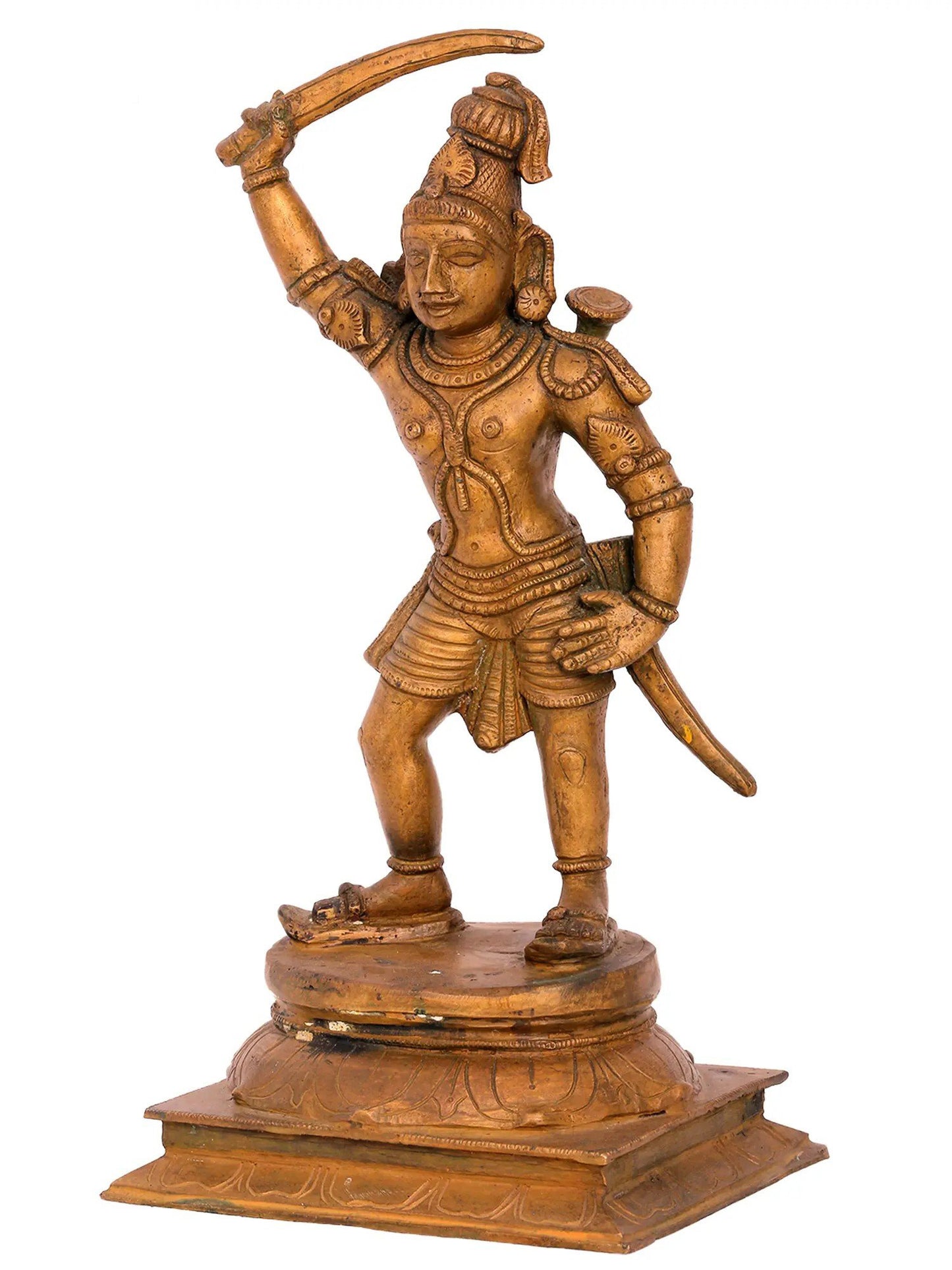 14'' Madurai Veeran | Handmade Idol | Madhuchista Vidhana (Lost-Wax) | Panchaloha Bronze from Swamimalai