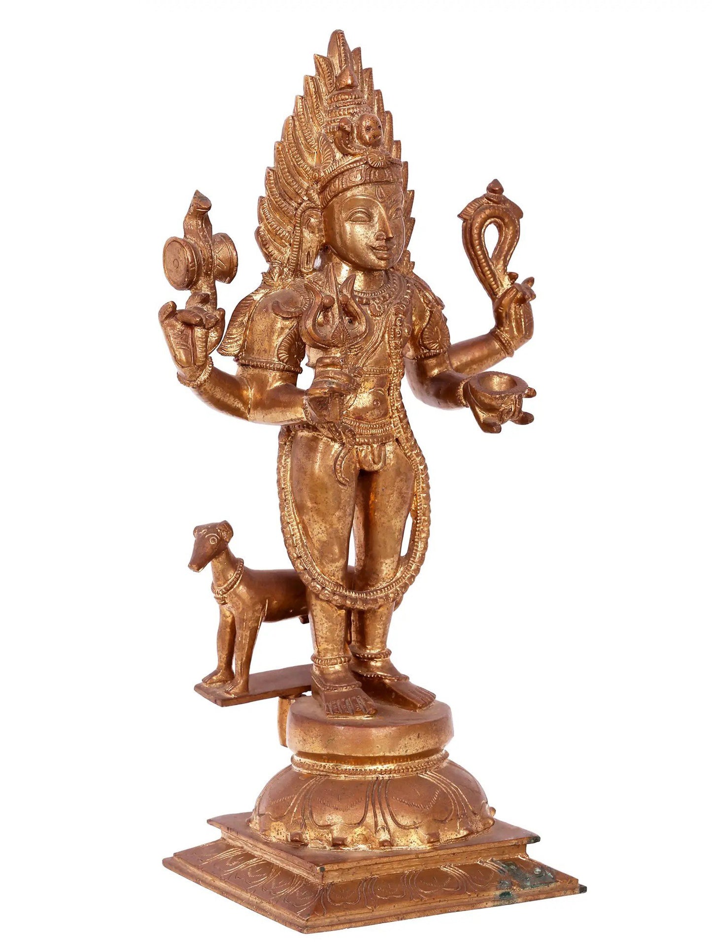 16'' Lord Shiva As Bhairava Statue | Handmade Idol | Madhuchista Vidhana (Lost-Wax) | Panchaloha Bronze From Swamimalai