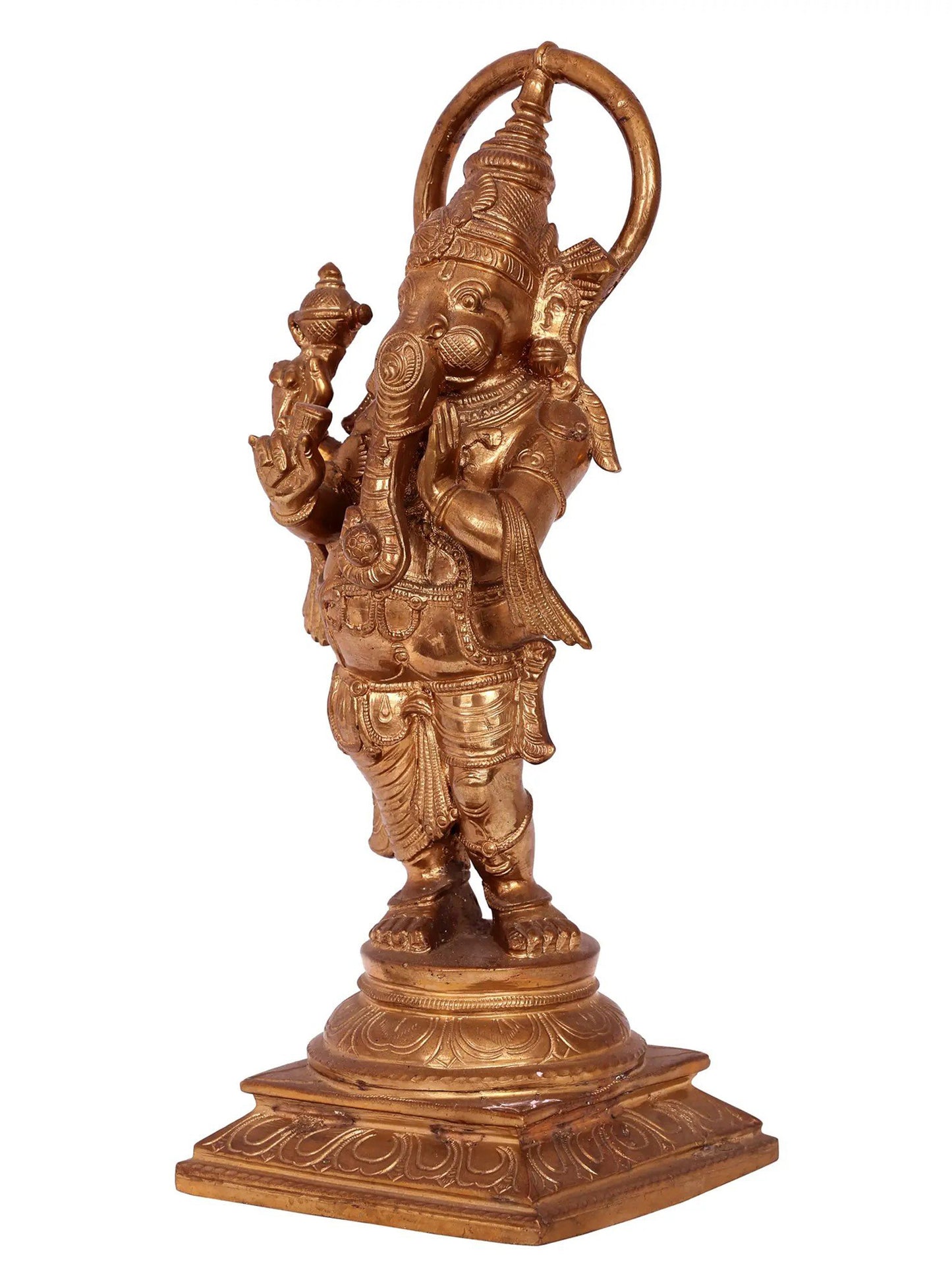 13" Aadyanta Prabhu Panchaloha Bronze Statue from Swamimalai | Lord Ganesha Statue | Madhuchista Vidhana (Lost-Wax)