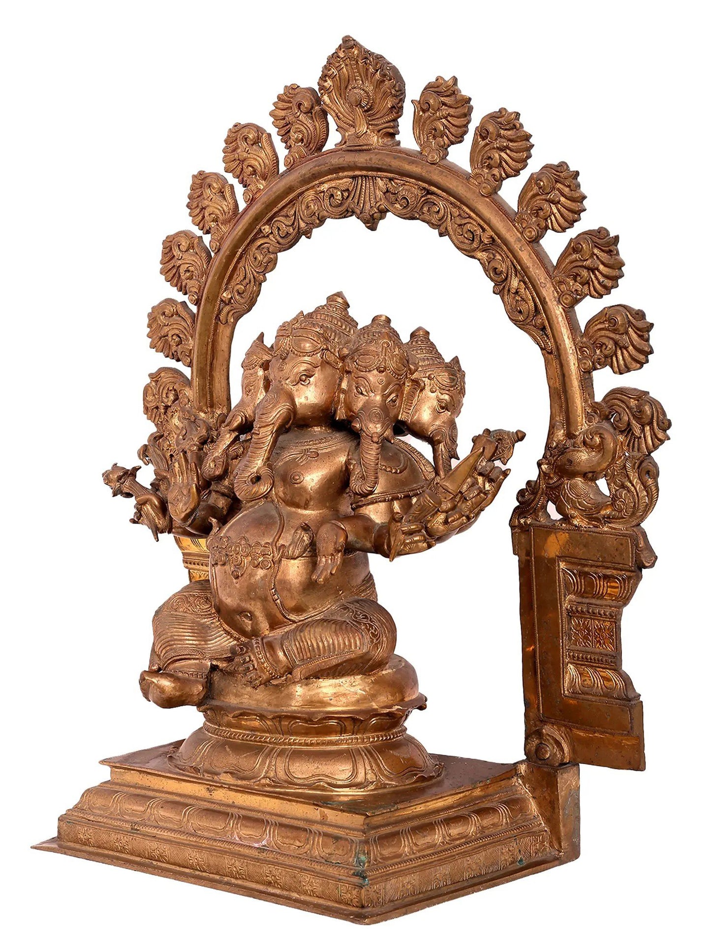 17'' Panchamukhi Ganesha | Madhuchista Vidhana (Lost-Wax) | Panchaloha Bronze from Swamimalai