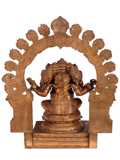 17'' Panchamukhi Ganesha | Madhuchista Vidhana (Lost-Wax) | Panchaloha Bronze from Swamimalai