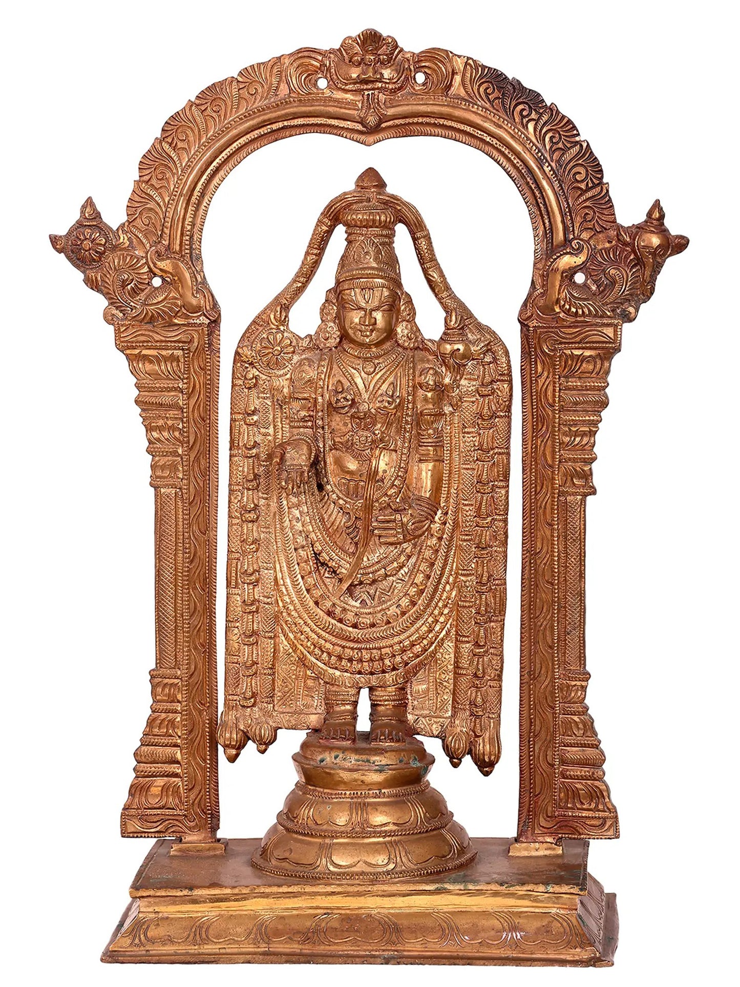 19'' Lord Venkateshwara As Balaji | Madhuchista Vidhana (Lost-Wax) | Panchaloha Bronze From Swamimalai