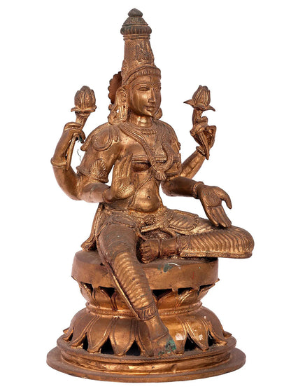 12'' Goddess Lakshmi Panchaloha Bronze Statue from Swamimalai | Goddess Idol | Madhuchista Vidhana (Lost-Wax)