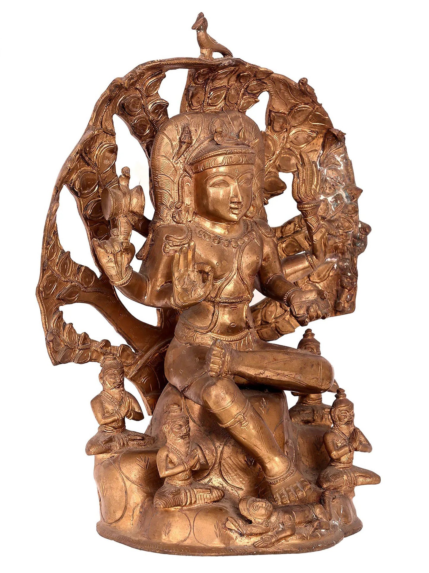 15'' Dakshinamurthy Shiva Bronze Statue | Handmade Idol | Madhuchista Vidhana (Lost-Wax) | Panchaloha Bronze Statue From Swamimalai