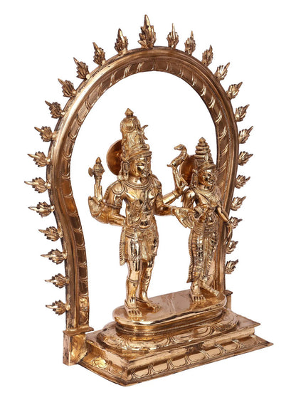 23'' Lord Shiva As Pashupatinath Idol With Goddess Parvati | Handmade Idol | Panchaloha Bronze Statue From Swamimalai