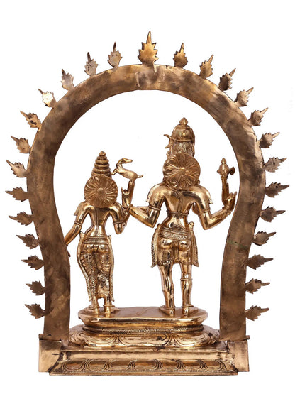 23'' Lord Shiva As Pashupatinath Idol With Goddess Parvati | Handmade Idol | Panchaloha Bronze Statue From Swamimalai