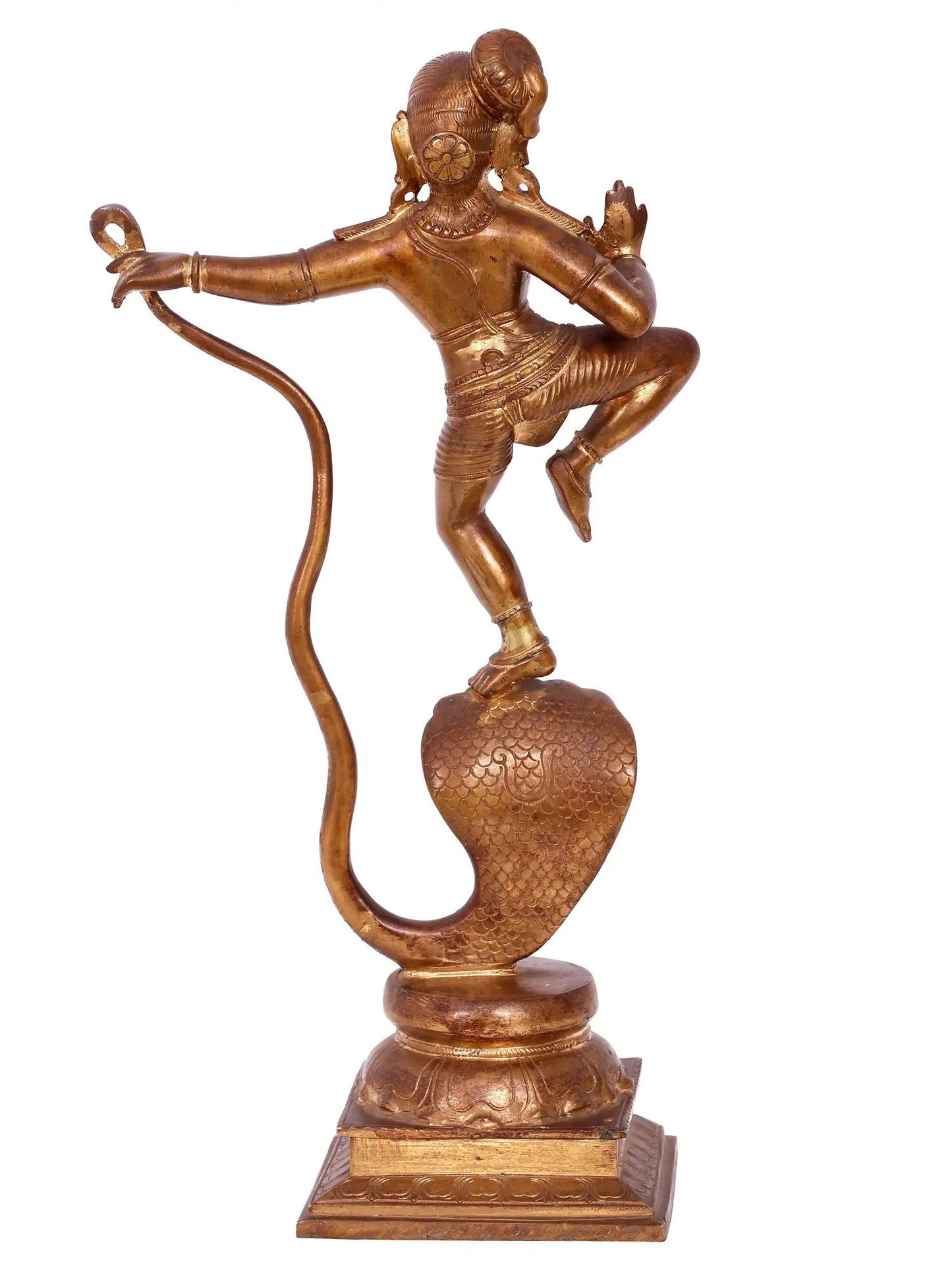 15'' Kaliya Krishna Bronze Statue | Lord Krishna Bronze Idol | Panchaloha Bronze from Swamimalai