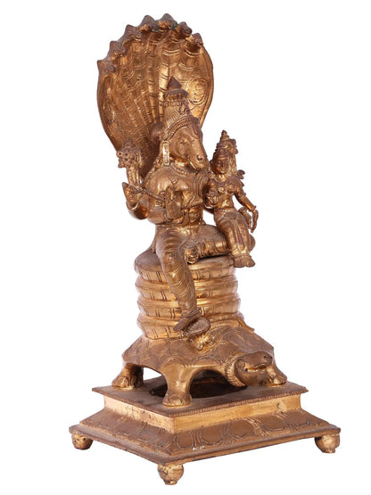 11'' Hayagreeva Bronze Idol With Goddess Lakshmi | Handmade Idol | Panchaloha Bronze Statue From Swamimalai