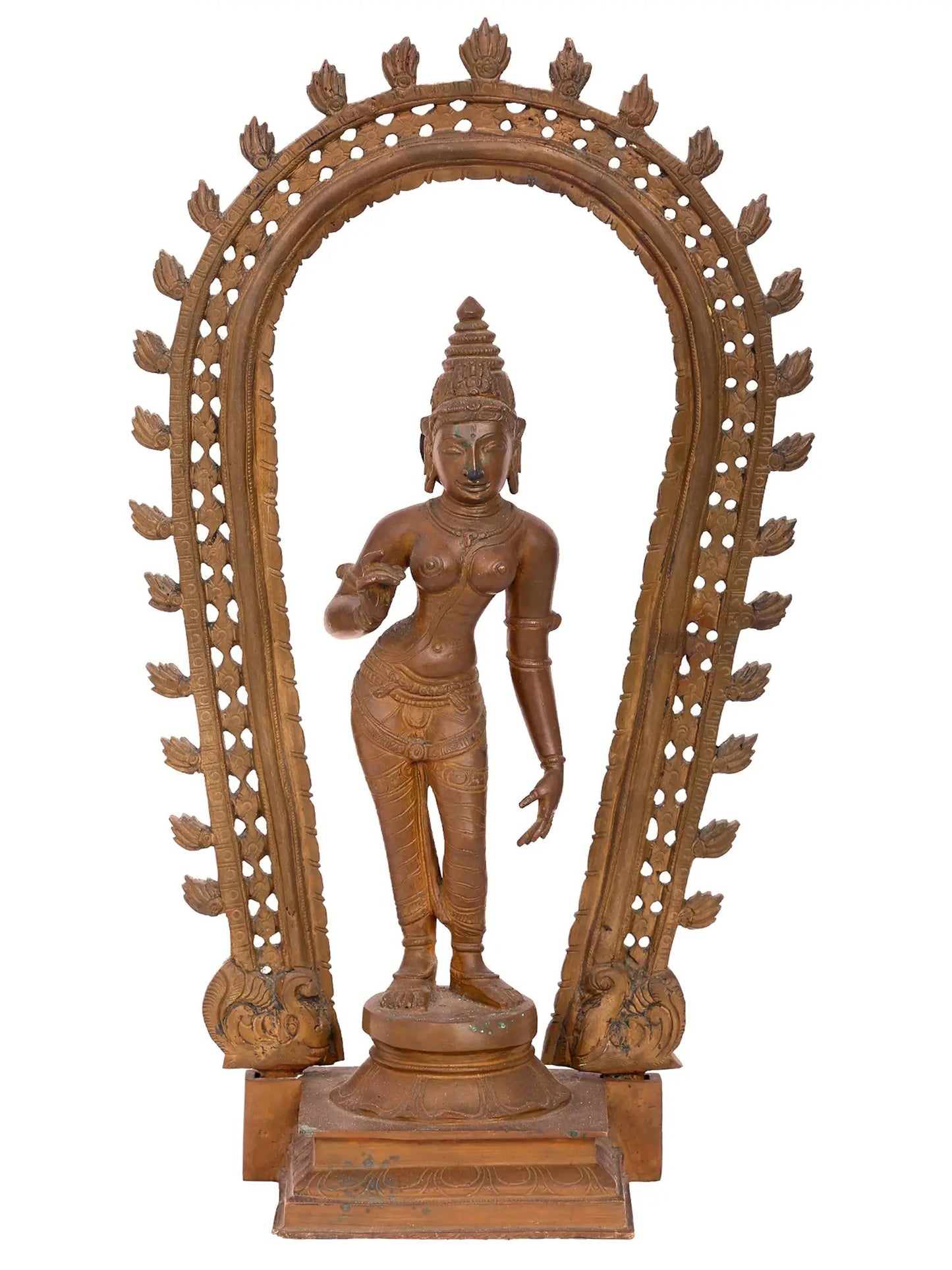 14'' Devi Parvati Panchaloha Bronze Statue From Swamimalai | Goddess Bronze Handmade Idol