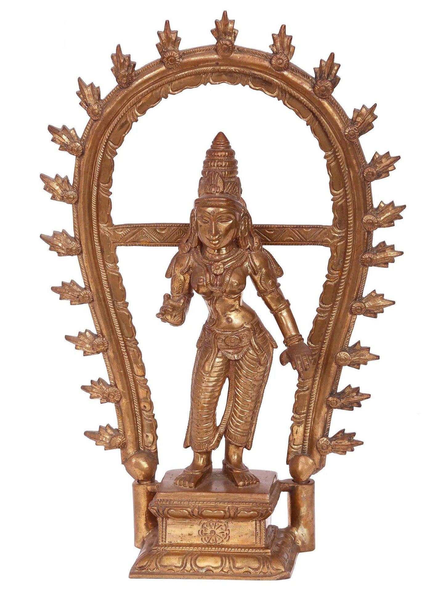 12'' Goddess Parvati | Handmade Bronze Goddess Idol | Panchaloha Bronze Statue From Swamimalai