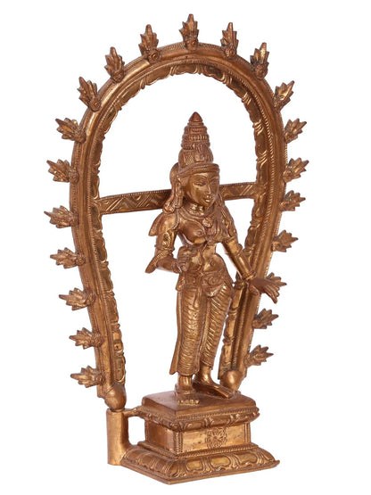 12'' Goddess Parvati | Handmade Bronze Goddess Idol | Panchaloha Bronze Statue From Swamimalai