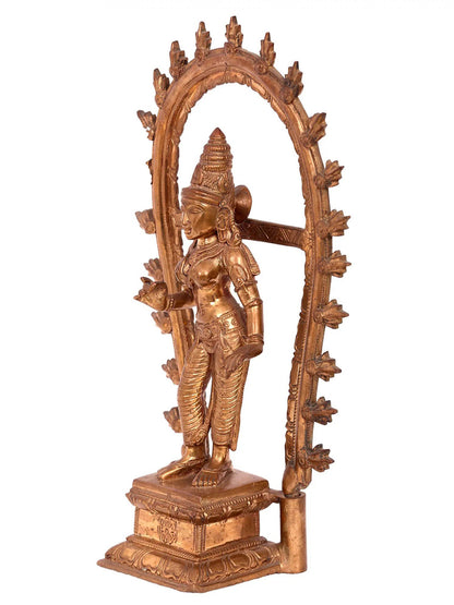 12'' Goddess Parvati | Handmade Bronze Goddess Idol | Panchaloha Bronze Statue From Swamimalai