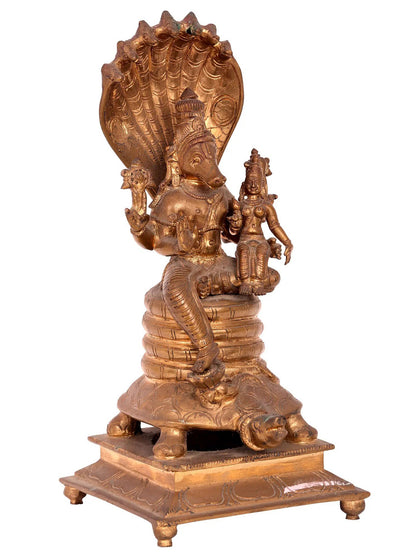 11'' Lord Varaha with Goddess Lakshmi | Handmade Goddess Idol | Panchaloha Bronze Statue From Swamimalai