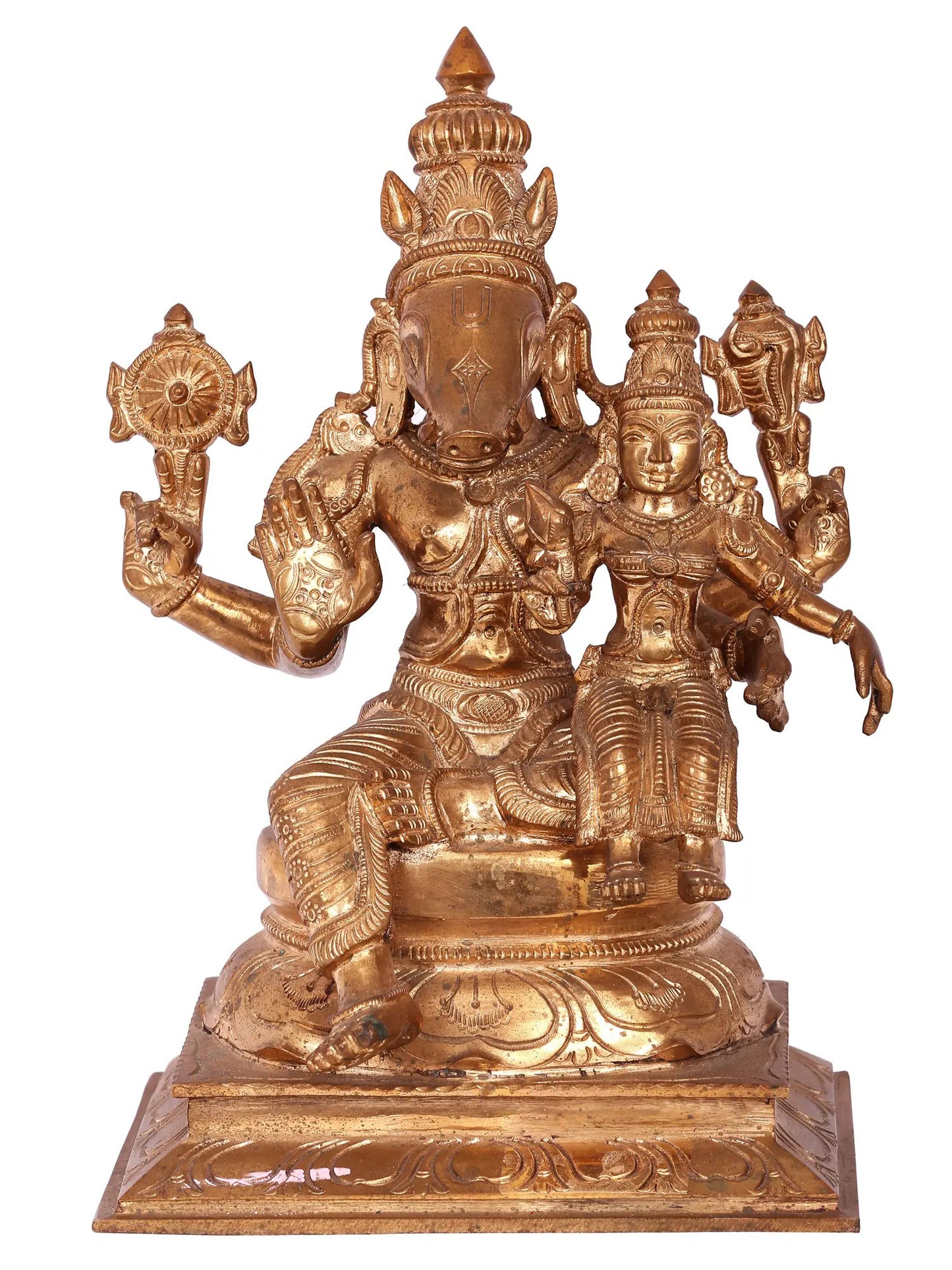 13'' Varaha Idol with Devi Lakshmi | Handmade Bronze Idol | Panchaloha Bronze from Swamimalai